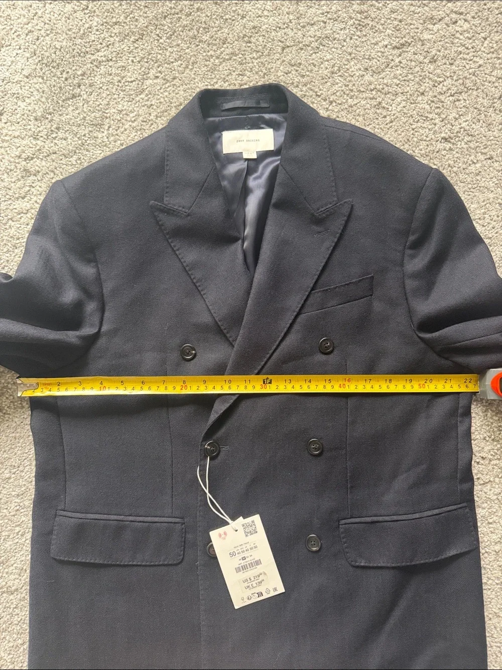 Zara Origins 💯Italian Wool Double Breasted Blazer Jacket